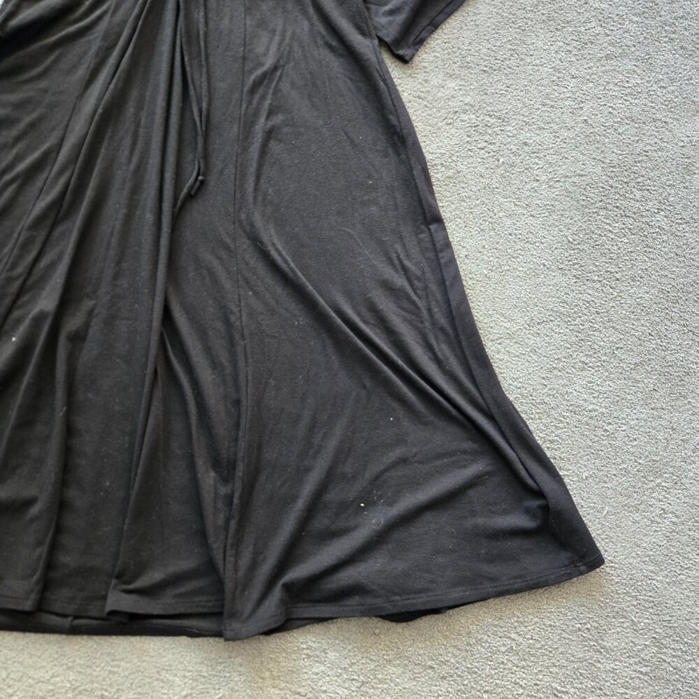 Black Torrid Long Sleeve Dress Size 1 Midi Length Lace Up Front - Picture 3 of 12